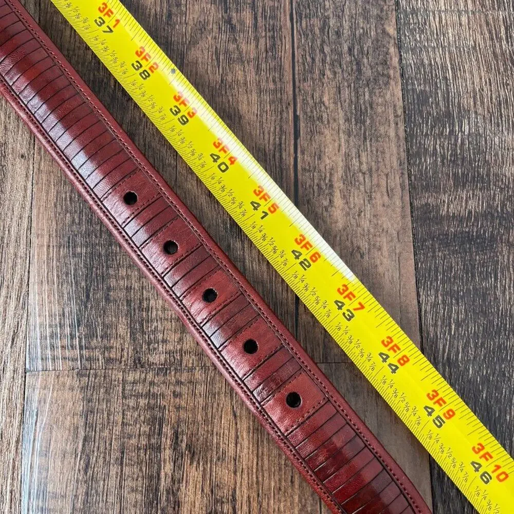 Mezlan Leather Belt Western Classic Paneled Made in Spain Mens Size 40 Brown Red